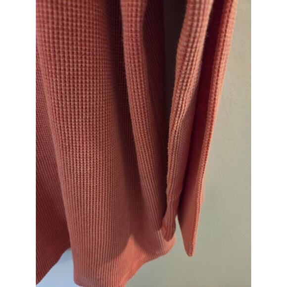 Laurie Felt Womens XL Thermal Waffle Knit Long Sleeve Muted Orange Tunic - Picture 4 of 9